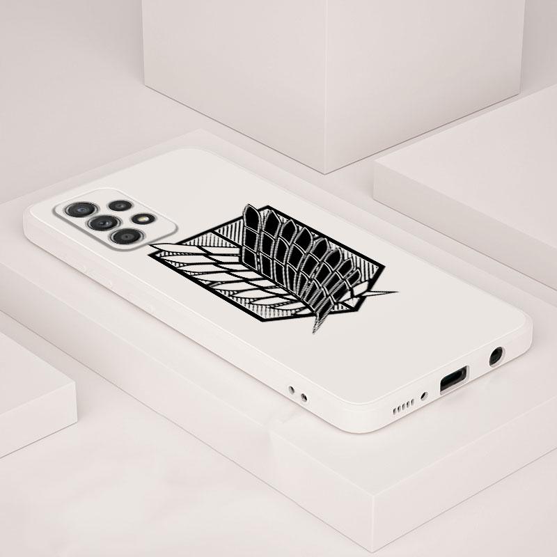 Японский чехол для телефона «Атака Титанов» для Samsung Galaxy A73 A23 A13 A12 A33 A72 A22 A52s A52 A53 A42 A13, квадратный жидкий чехол с изображением аниме