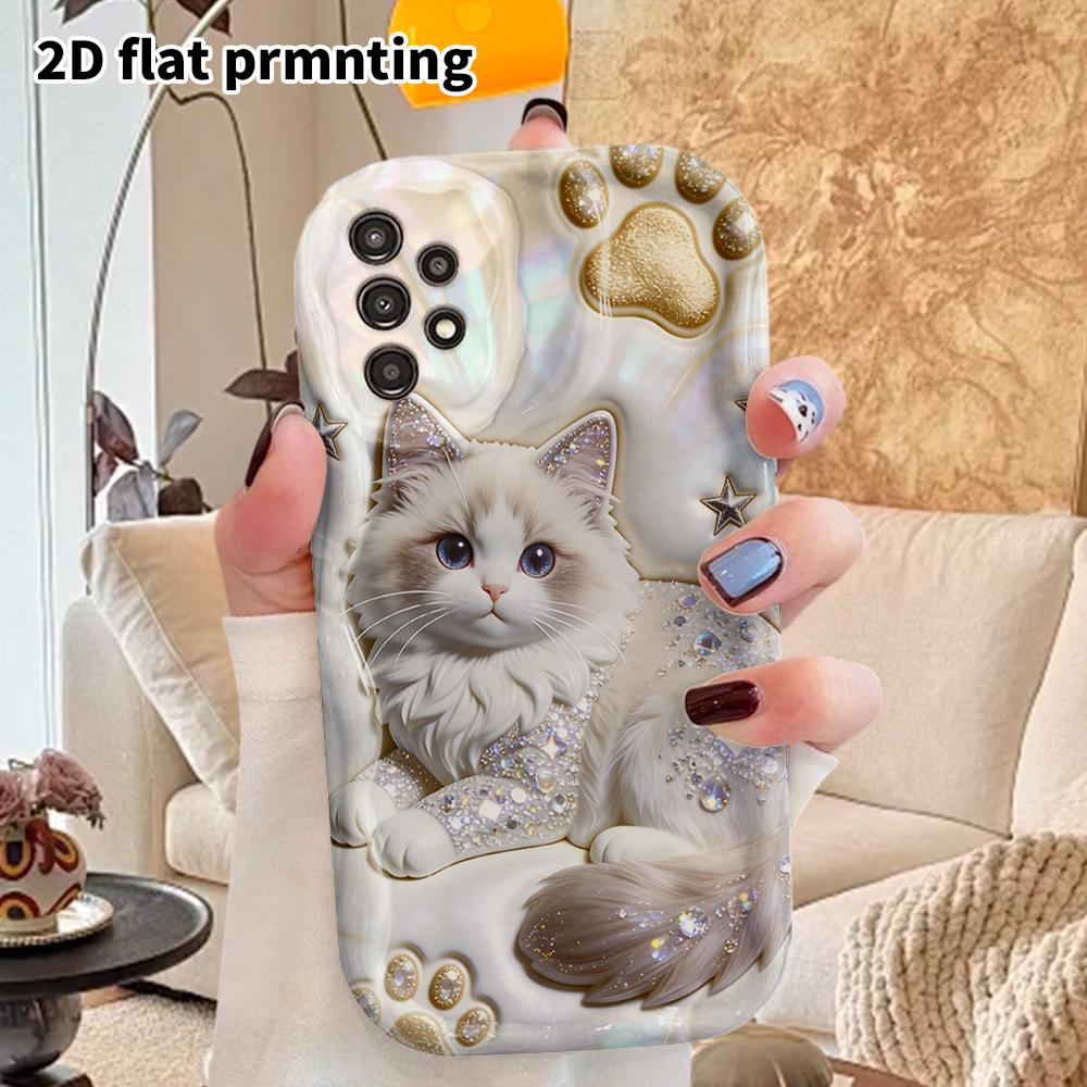 Чехол для телефона: 2D Плоский Защитный Чехол для Samsung Galaxy A34 A35 M05 M06 S20 S22 S21 FE Plus 5G, Стиль для Пары, Кошка Рэгдолл, Рождественский и Хэллоуинский Подарок