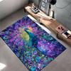 Colorful Peacock Pattern Carpet with Vibrant Artistic Design for Living Room Suitable for use as an anti-slip for living room bedroom sofas