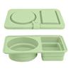 2/4Pcs Double Compartment Dressing Containers with Lid Foldable Silicone Sauce Box Reusable Snack Containers Stackable Condiment Box for Travel