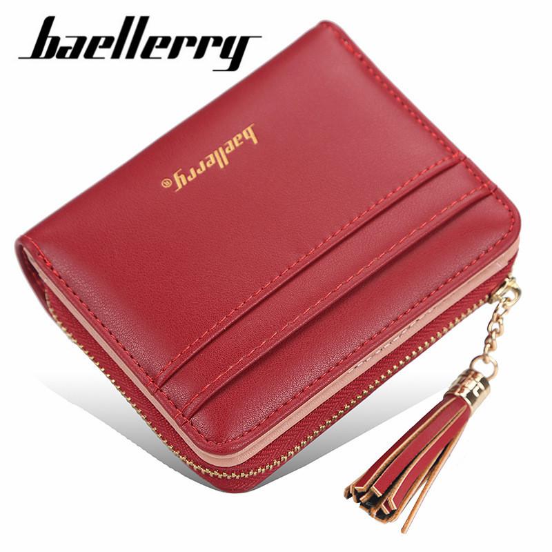Baellerry Короткие стильные женские кошельки, кожаные кисточки, кошелек для монет для дам, модный кошелек на молнии, сумки, клатч