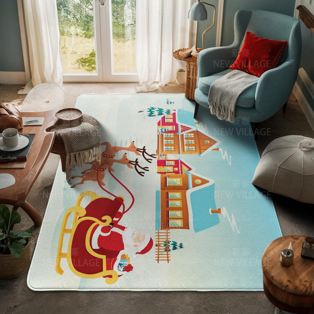 Ковер у входа в дом Домашний коврик у двери Гостиная Ванная Комната Ноги ванная комната Нескользящие коврики с водопоглощением для ванной Счастливого Рождества зима