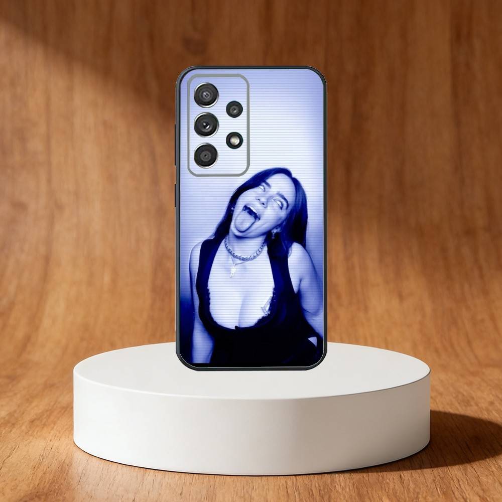 Billie B-BLUE Eilish singer Phone Case For Samsung S25,S24,S21,S22,S23,S30,Ultra,S20,Plus,Fe,Note,10,9,5G Black Cover