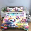 Kitten, butterfly, flowers, cottage. Bedding sets Duvet cover sets Duvet covers Pillowcases(1*Duvet Cover 2*Pillowcases without duvet insert)