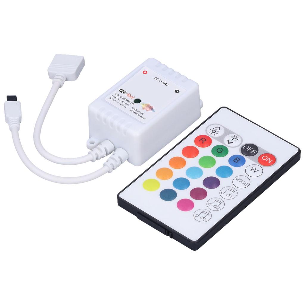 24-кнопочный умный светодиодный пульт дистанционного управления RGB беспроводной контроллер 16 цветов 4 световых режима DC 5V?24В для