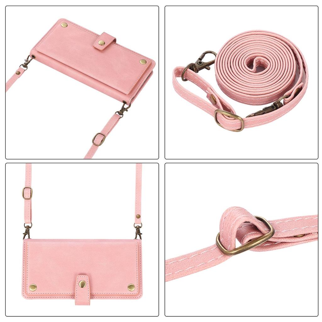 Crossbody Wallet Multi Card Flip Lanyard Leather Case for iPhone 15 14Plus 13 12 11Pro Max XS Max 8P 7P/Samsung S23 S22 S21 S20Ultra Plus A14 A54 A53