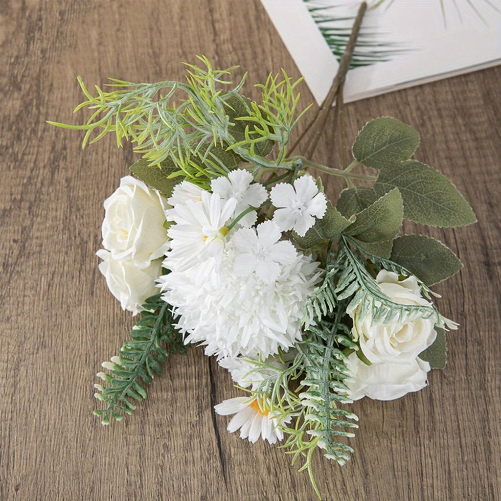 3 Pcs Silk Flowers Bouquet Artificial Flowers Fake for Home Decorations Table Centerpieces Flower Arrangement Wedding Decor Bridal Bouquet Baby Shower