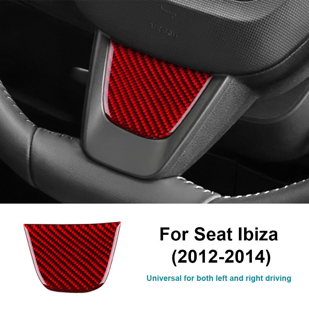 Real Soft Carbon Fiber Sticker For Seat Ibiza 6j 2012 2013 2014 LHD RHD Car Steering Wheel Center Bottom Frame Interior Trim