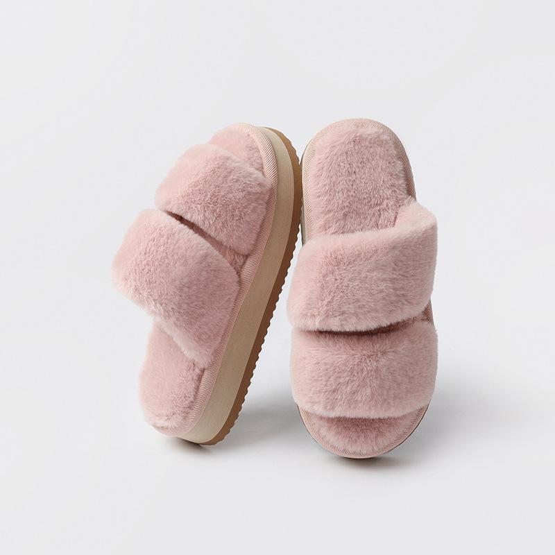 Slippers Cotton Slippers Women's Thickness Winter Wear Non-slip Fluffy Slippers Home Autumn and Winter Advanced Sense Daily Wear Hundred Towers
