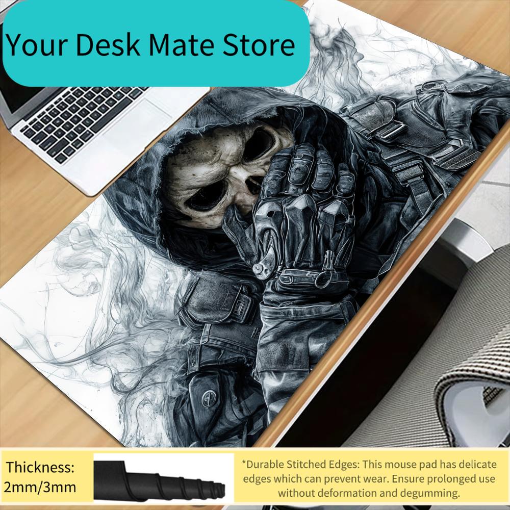 Horror Death God Illustration Mouse Pad Desk Mat Stitched Edge NonSlip Durable pad for computer mouse Gaming pads tapis sour