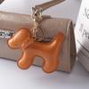 Cute Puppy Puppy Keychain PU Leather Car Key Ring Chain Cute PU  Dog Keychain  Bag Ornament