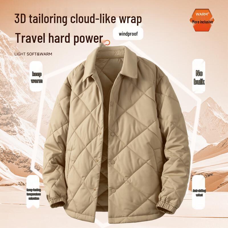 MINISO Мужская зимняя куртка с лацканами, на флисовой подкладке и с утеплителем