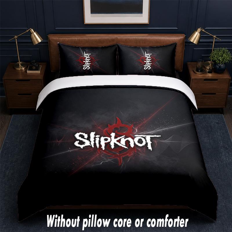 Slipknot Design Bed Bedding Set 1 Duvet Cover + 2 Pillowcases Soft Breathable Household Bed Linens