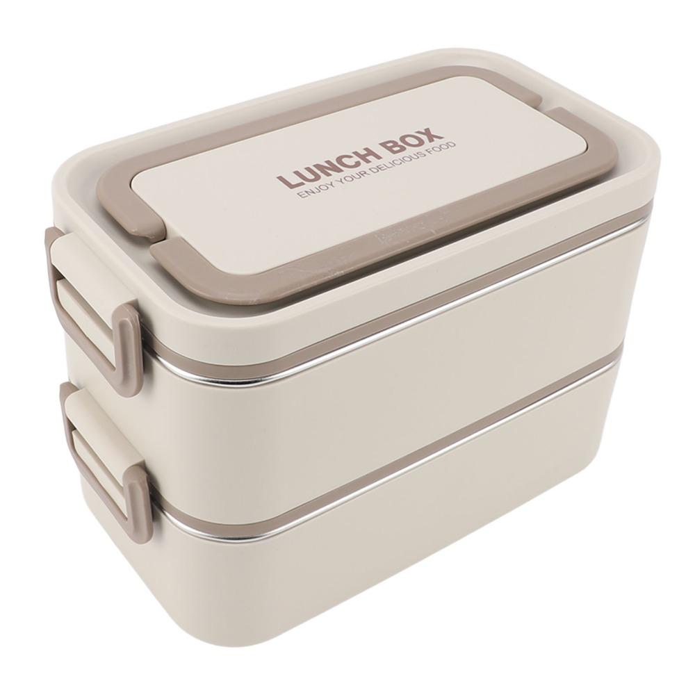 2000ml Leakproof Food Container 2 Tier Food Container Practical Lunch Storage Container  For Travel