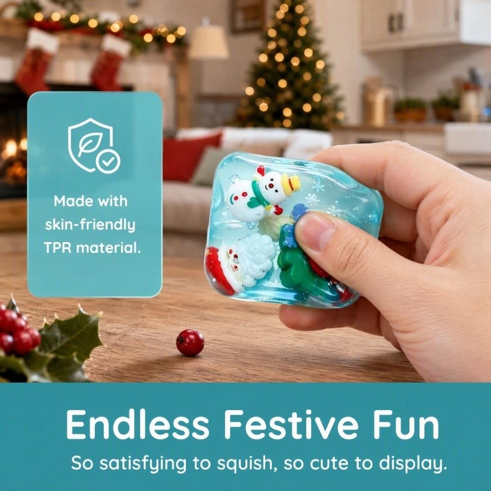 Christmas Tree Snowman Pinch Santa Claus Stress Ball Non Rebound Fidget Toy Christmas Gift