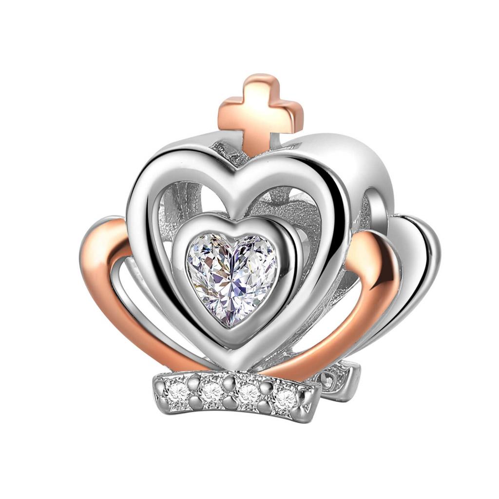 Шармы-короны Бусина-череп Оригинальные медные инкрустированные цирконием подвески Подходят для браслета, ожерелья Подарок для любителя ювелирных изделий