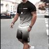 Summer Models Of Fashion Trend 3D Digital Printing Versatile Adult Short-sleeved Shorts Suit Two Pieces