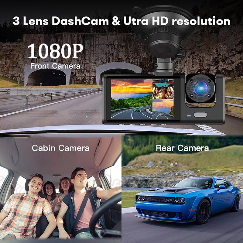 3-канальный 1080P видеорегистратор для WIFI GPS автомобильный видеорегистратор автомобильный видеорегистратор передняя и задняя камера ночного видения автомобильный аксессуар