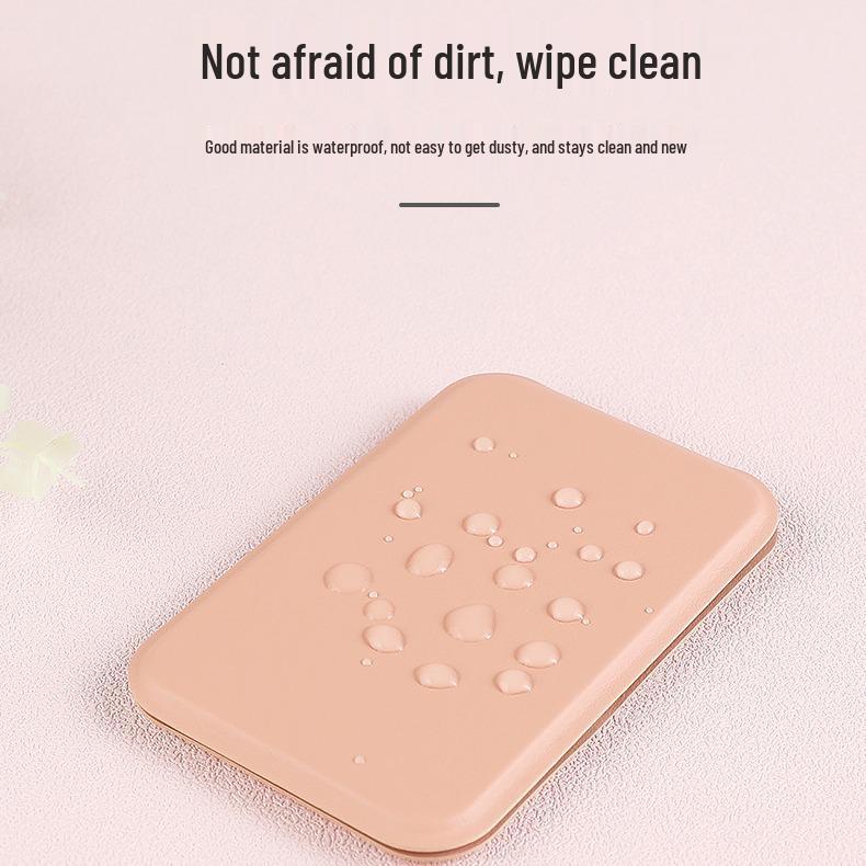 Compact Folding Vanity Mirror: Portable, Minimalist Design for Women, Perfect for Desktop or Travel.