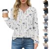 Women's T Shirt Tee Button Floral Print Long Sleeve Daily Weekend Fashion Basic V-Neck Regular Top