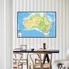 Английская карта Карта Австралии Географическая карта Настенный декор Фон для гостиной, дома, кабинета, студии, декоративная подвесная картина