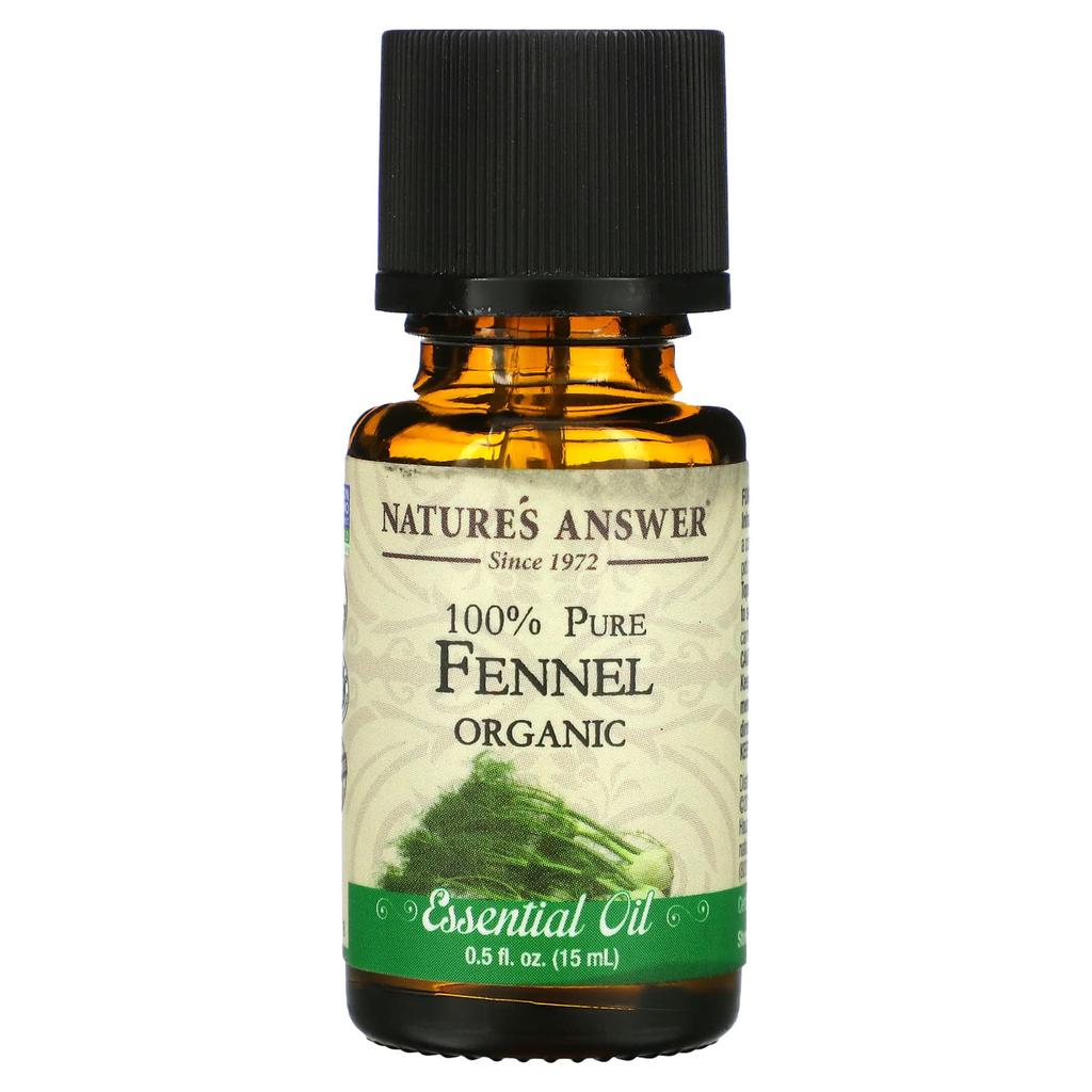 Nature's Answer 100% Pure Organic Essential Oil, Fennel, 15 Ml (0.5 Fl Oz)
