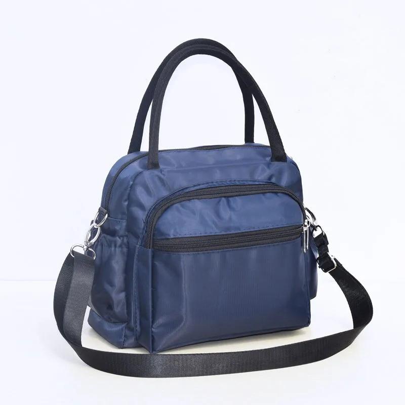 WTEMPO Женские повседневные сумки на одно плечо, женские однотонные сумки Bento большой емкости на молнии с несколькими карманами, холщовая сумка