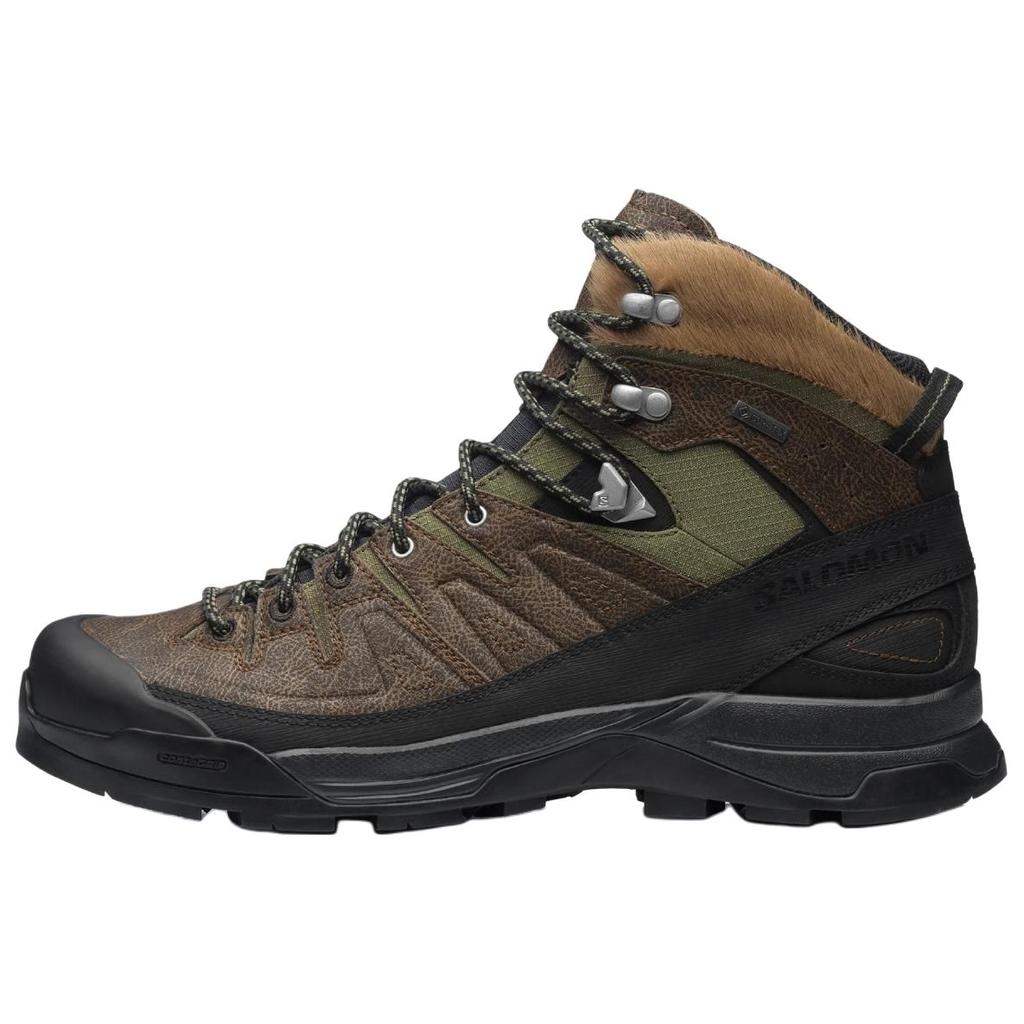 SALOMON X-Alp Mid Gtx Distressed Ltr Comfortable Soft Shock Absorbing Waterproof Breathable Mid-Top Hiking Shoes Unisex Hiking Shoes Brown 477959