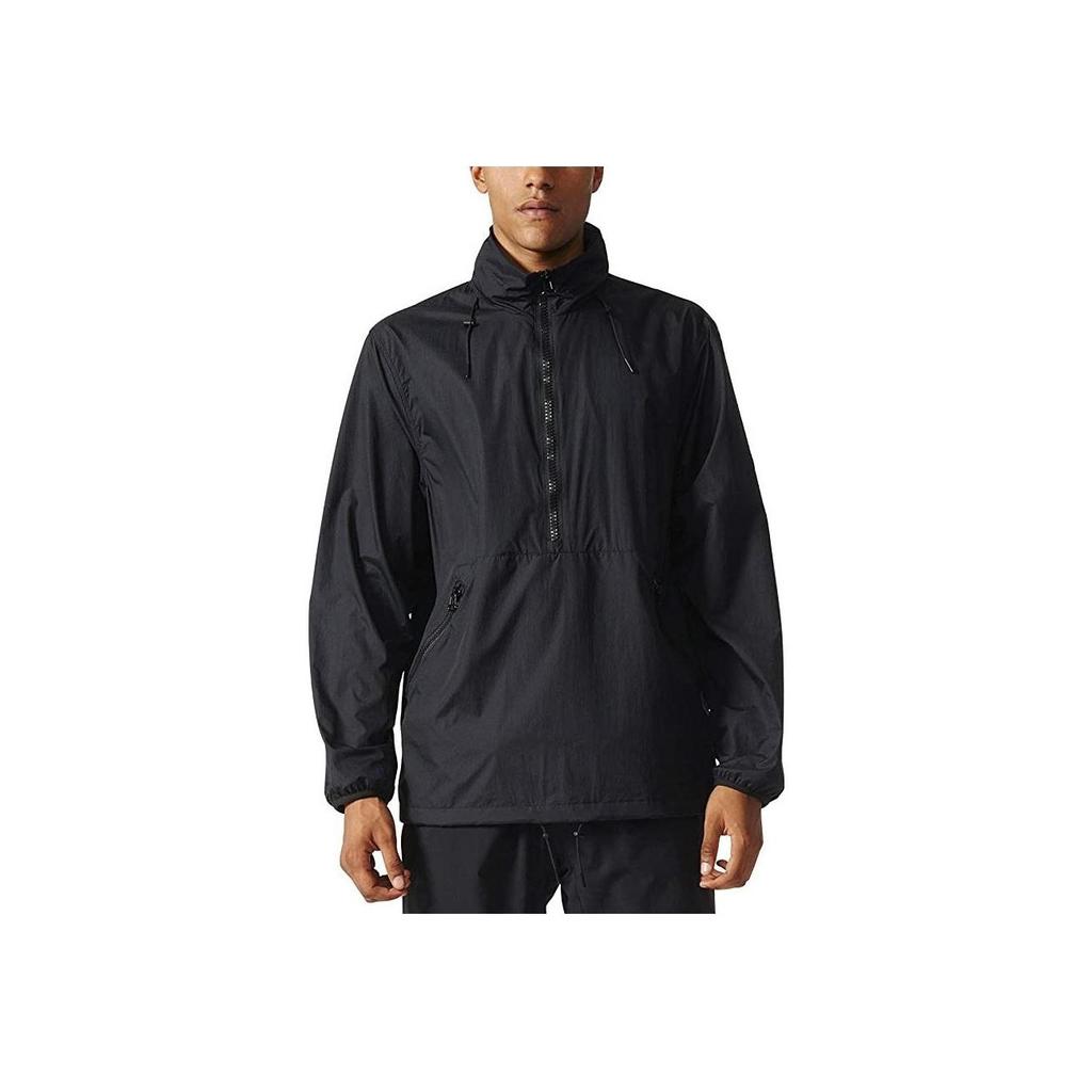Adidas Ветровка с воротником-стойкой и застежкой-молнией с длинным рукавом, мужская верхняя одежда, черная BK0034-BLK
