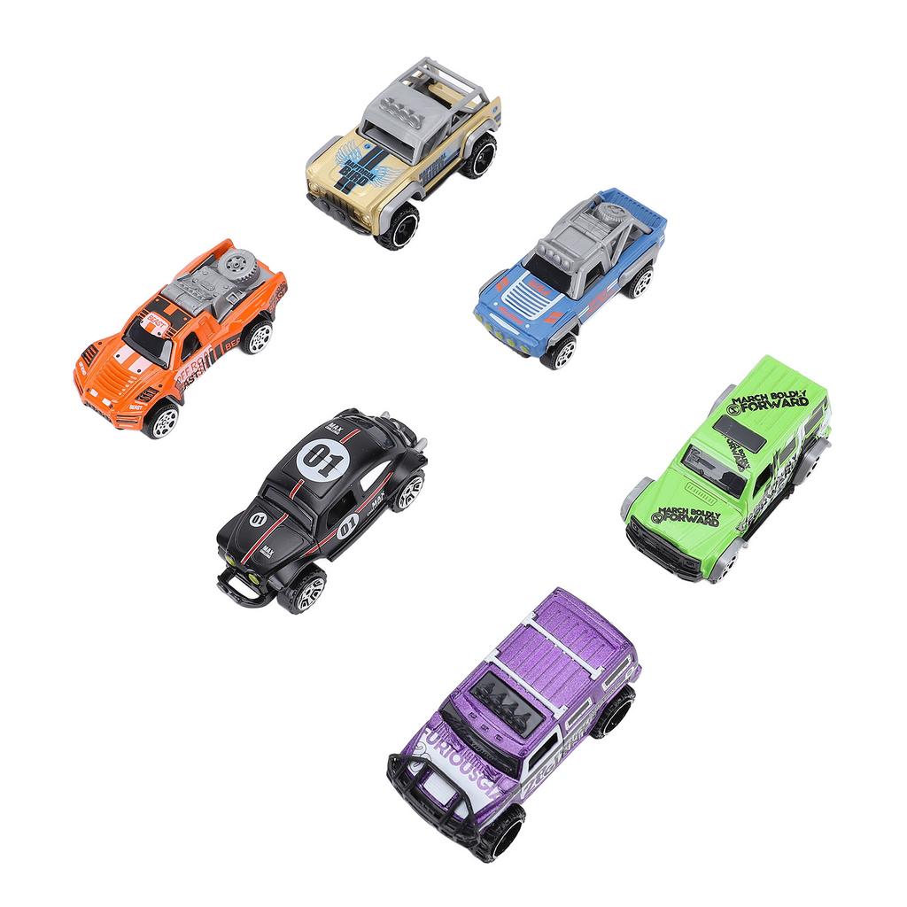 6pcs Mini Car Model Collectible Alloy Pull Back Car Play Vehicle Set for Children Over 3 Years Old