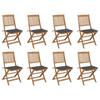 Day and Night - Day and Night Folding Garden Chairs 8 Units and Cushions Solid Acacia Wood