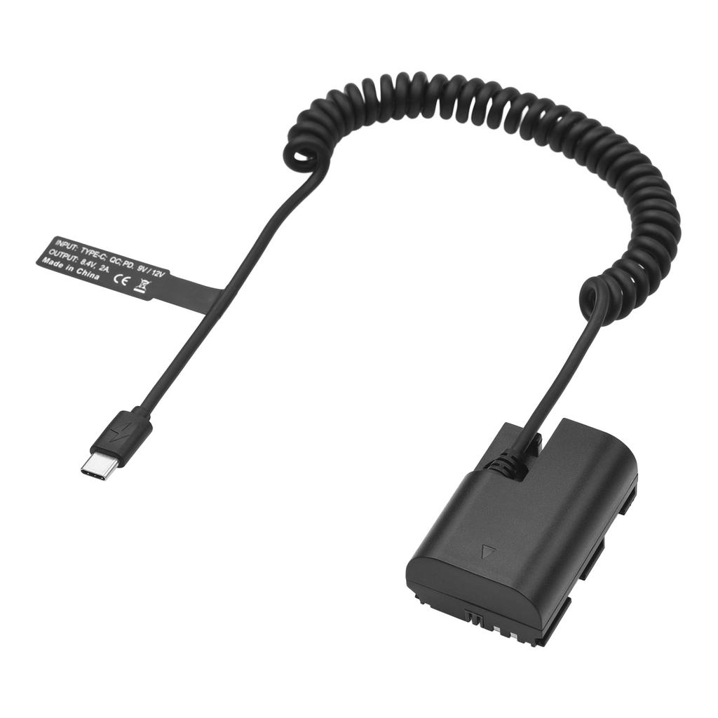 Camera Dummy Battery Type C Plug Dummy Adapter Replacement for R5 R6 90D 80D 70D 60D 60Da