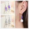 Женские серьги из стерлингового серебра 925 пробы с блестящим кристаллом и жемчугом, серьги-капли для женщин, аксессуары, лучший рождественский подарок для подруги