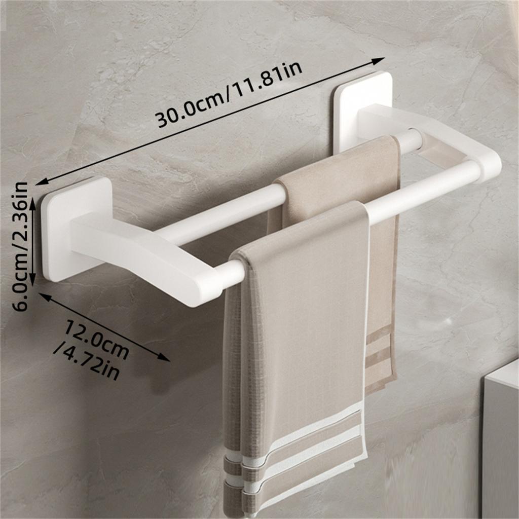 Wall Mounted Towel Rack Bathroom Storage Rack No Drilling Bathroom Horizontal Bar Towel Rack Kitchen Bathroom Accessories