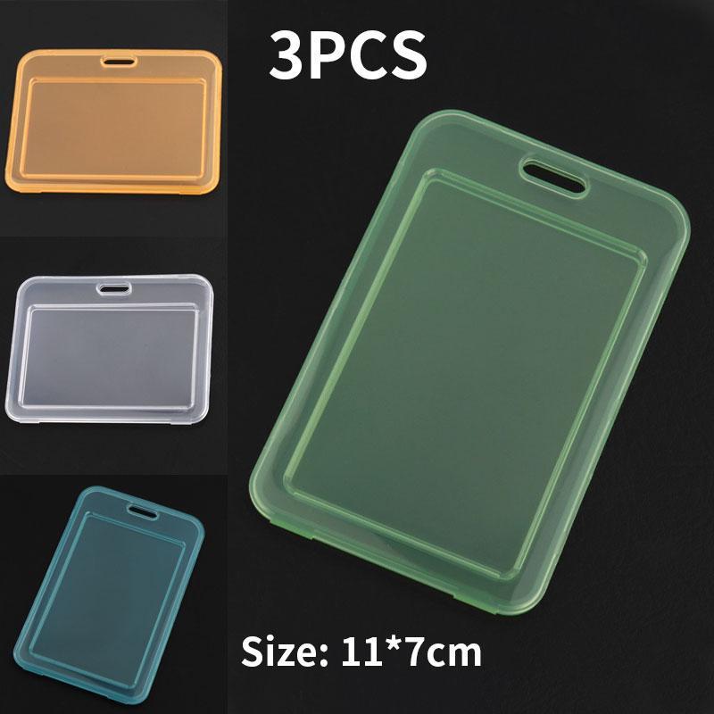 3 шт., прозрачная крышка для карт, для женщин и мужчин, студенческая автобусная карта, выдвижной держатель для бейджа, бизнес-кредитные карты, банковская ID-карта-50