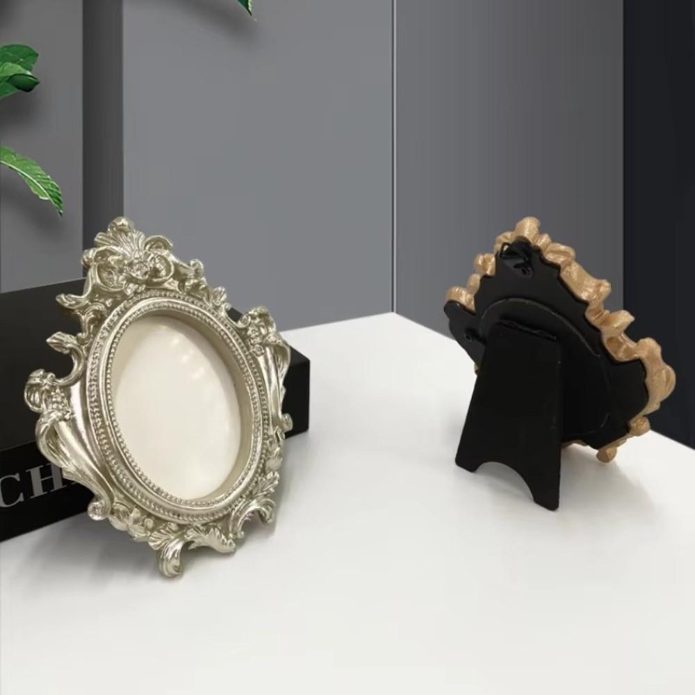 DIY Дисплей Винтажная Рамка для Фото Можно Поставить Смола Золотая Антикварная Рамка 10 см Мини Размер Барокко Декор Рамка Настольное Украшение