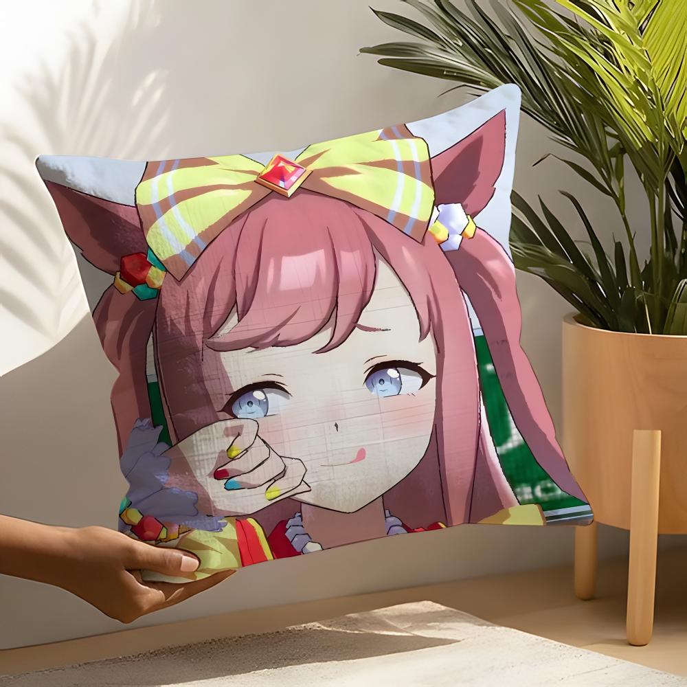 Подушка с изображением Агнес Диджитал из Uma Musume Наволочка Декор для гостиной Льняные наволочки Чехол для подушки