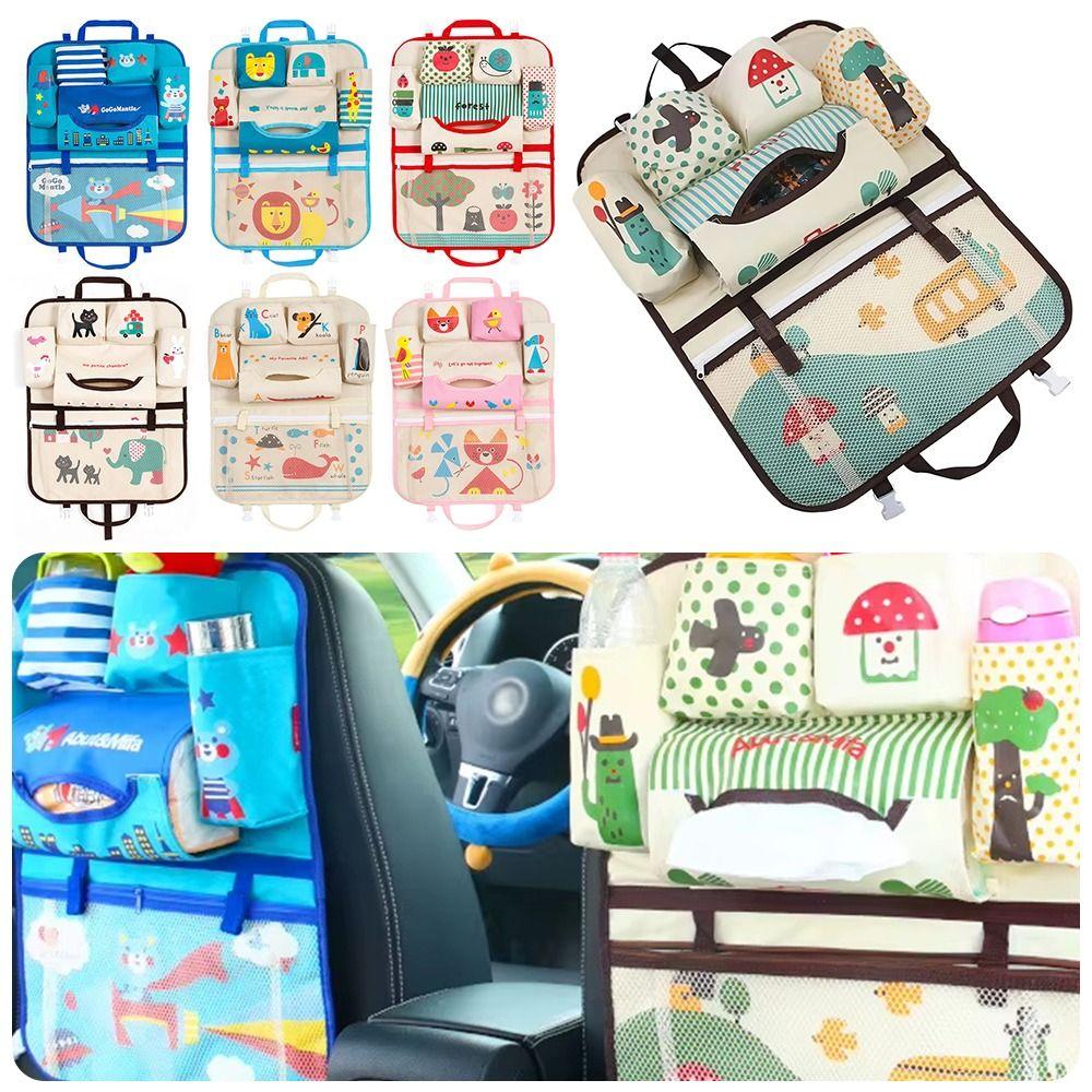 1Pcs Large Capacity Car Seat Back Storage Bag Seat Hanging Bag Travel Protector Cover