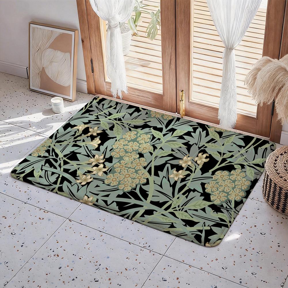 Abstract E Eyes Floor Mat Eco Flannel Doormat Non Slip Odorless Indoor Floor Rug Soft Short Plush Home Mat