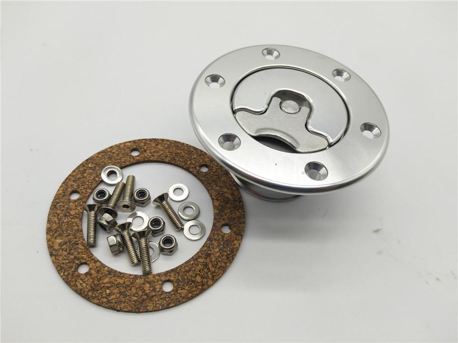 Universal Billet Aluminum Aircraft Style Fuel Cell Gas Cap With 6 Hole Anodized