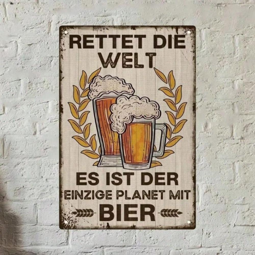 Металлический Настенный Плакат Retter Die Welt Немецкое Пиво Винтажный Декор для Бара