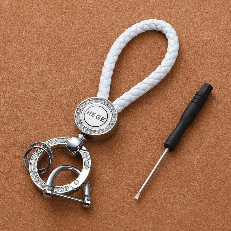 Creative Car Keychain: Men's Leather & Metal Waist Hanging Protective Pendant