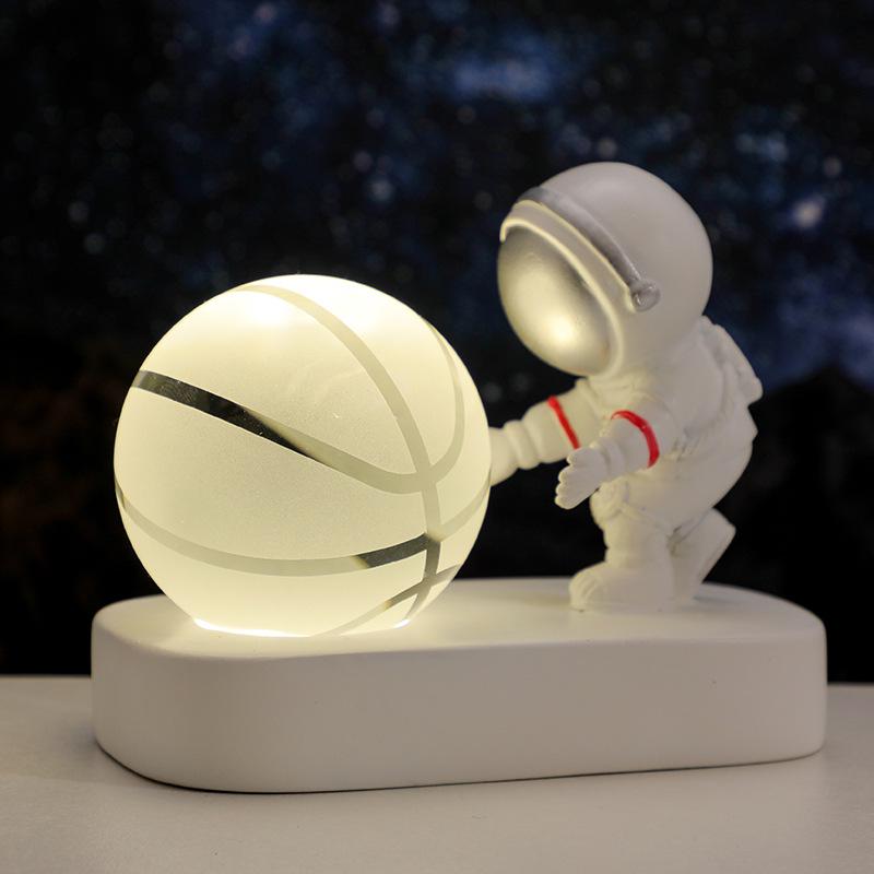 Cross-Border Astronaut Night Light: Starry Sky Crystal Ball with Luminous Base - Perfect Holiday Souvenir and Desktop Ornament.