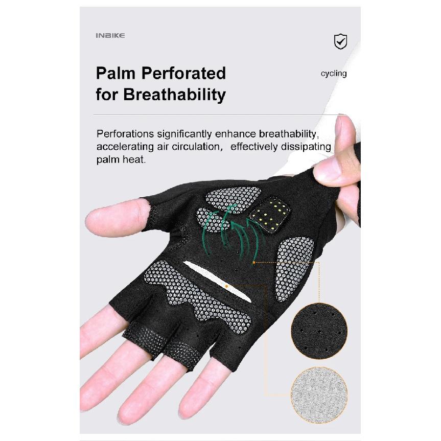 INBIKE Half Finger Cycling Gloves 2025 Summer Unisex Breathable Cushioning Abrasion-resistant MTB Road Mountain Bike Accessories