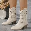 Women's Ankle Boots Hollow Heels Western Boots Winter New Designer Shoes  Trend Party Dress Chunky Women's Boots Chelsea