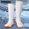 Medium High Tube White Rain Shoes Anti-skid Oil-resistant Men and Women Chef Work Shoes Rain Boots
