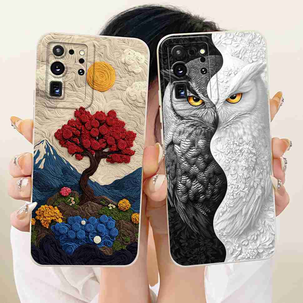 Чехол для Samsung Galaxy S20 Ultra Популярный цвет Цветочный принт Силиконовая задняя крышка Для чехлов телефона Samsung S20 Ultra 4G 5G Fundas