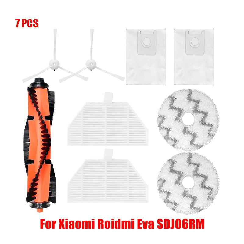 For Xiaomi Roidmi EVA Self-Cleaning Emptying Robot SDJ06RM Vacuum Cleaner Part Main Side Brush Hepa Filter Mop Cloth Replacement