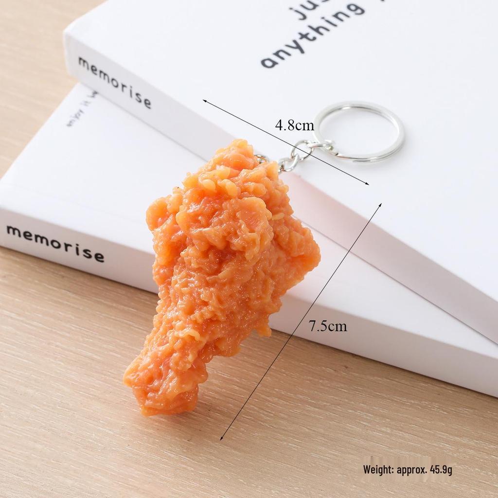 PVC Fried Chicken & Cola Keychain - Play Food Model Including Drumsticks, Wings, Nuggets
