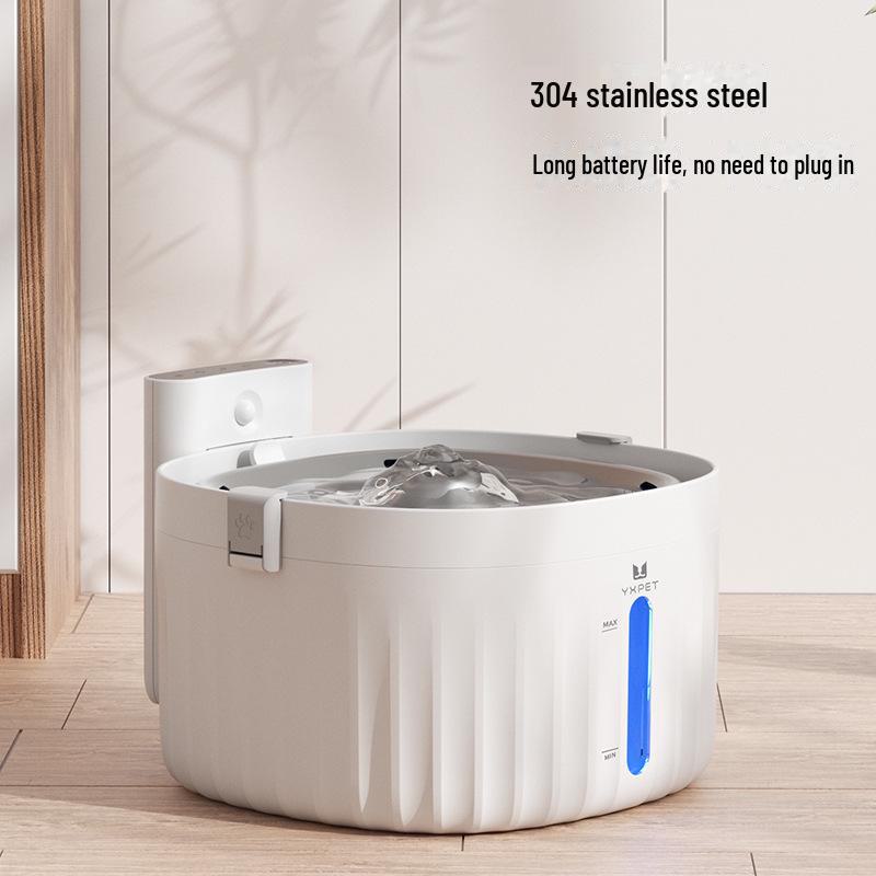Беспроводной питьевой фонтанчик из нержавеющей стали для кошек и собак с интеллектуальной системой циркуляции воды